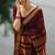 Maroon art silk saree with blouse