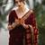 Maroon art silk saree with blouse