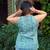 green handblock printed short top