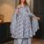 Grey printed Kurta bottom with dupatta