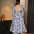 Grey printed Kurta bottom with dupatta