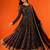 Women's black printed anarkali set with dupatta