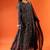 Women's black printed anarkali set with dupatta