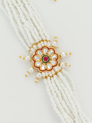 red floral motif pearl bracelet 4