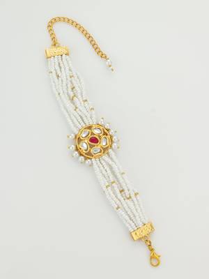 gold floral kundan bracelet 2