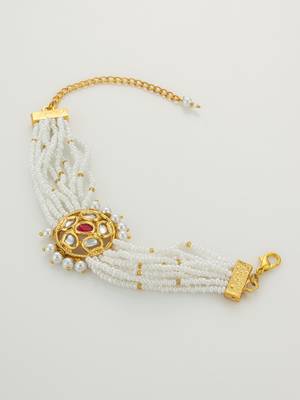gold floral kundan bracelet 3