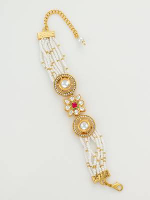traditional pearl kundan bracelet 2