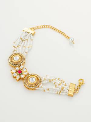 traditional pearl kundan bracelet 3