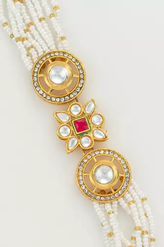 traditional pearl kundan bracelet