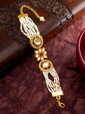 traditional pearl kundan bracelet 1