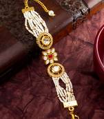 traditional pearl kundan bracelet