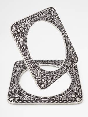 oxidized floral bangle set 2
