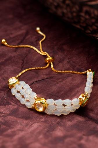 crystal kundan slider bracelet