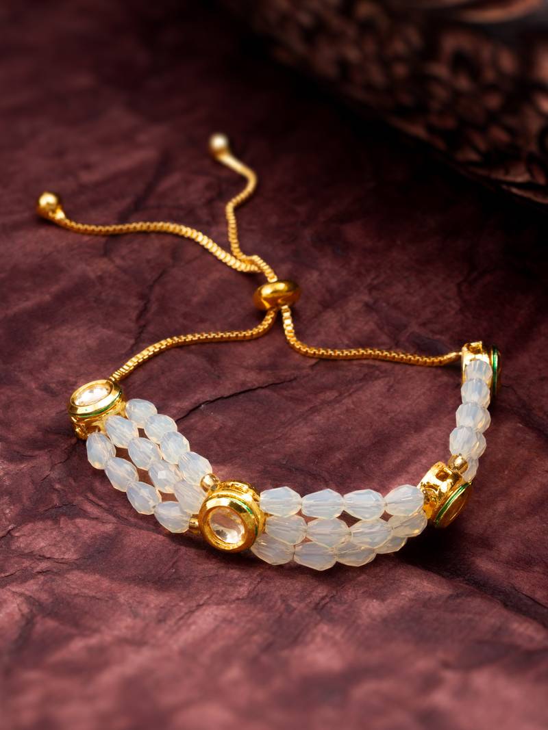 crystal kundan slider bracelet