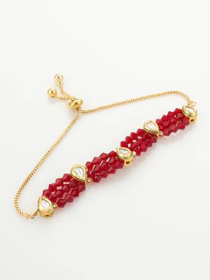 ruby red crystal kundan bracelet 2