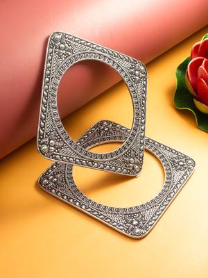 oxidized floral bangle set 1