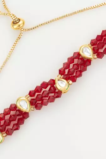 ruby red crystal kundan bracelet