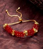ruby red crystal kundan bracelet