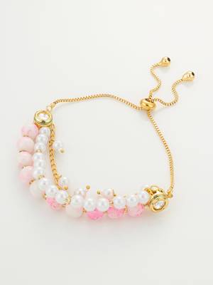 pink beaded layered bracelet 2