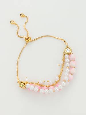 pink beaded layered bracelet 3