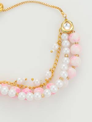 pink beaded layered bracelet 4