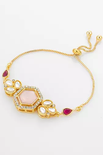 rose stone kundan bracelet