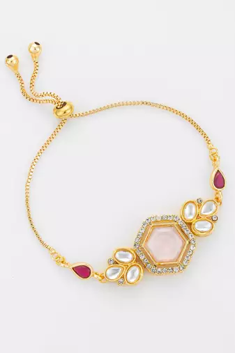 rose stone kundan bracelet