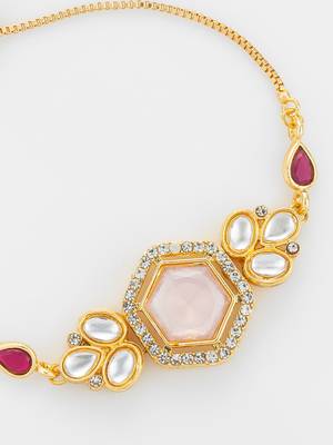 rose stone kundan bracelet 4