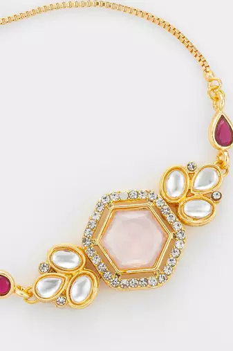 rose stone kundan bracelet