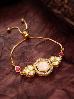 rose stone kundan bracelet 1