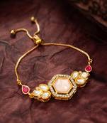rose stone kundan bracelet