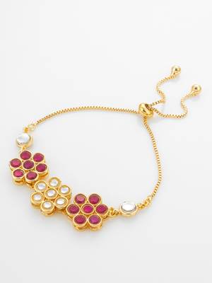floral kundan adjustable bracelet 2