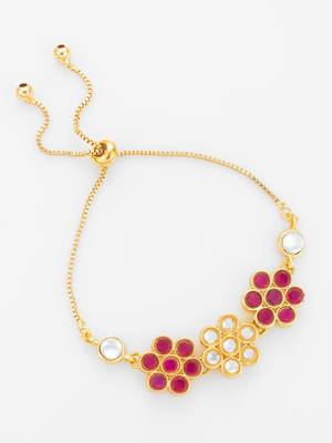 floral kundan adjustable bracelet 3