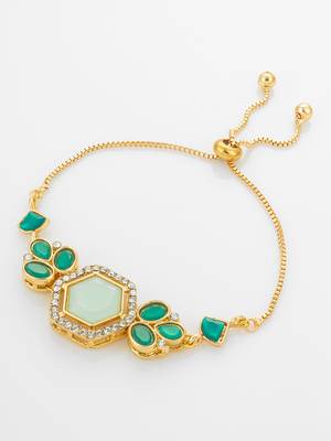 green stone hexagonal bracelet 2