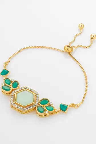 green stone hexagonal bracelet