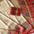 cream-red digital printed saree with contrast colour blouse dola silk saree