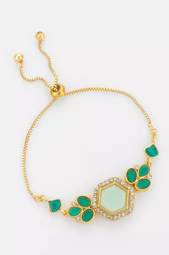 green stone hexagonal bracelet