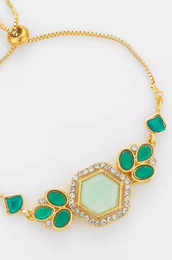 green stone hexagonal bracelet
