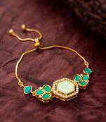 green stone hexagonal bracelet