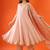 Women's dusty rose striped anarkali kurta set with dupatta