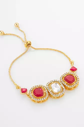 ruby red kundan bracelet