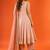 Women's dusty rose striped anarkali kurta set with dupatta