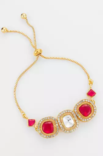 ruby red kundan bracelet
