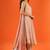 Women's dusty rose striped anarkali kurta set with dupatta