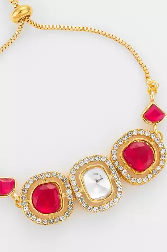 ruby red kundan bracelet