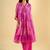 Women's fuchsia pink tiered kurta set