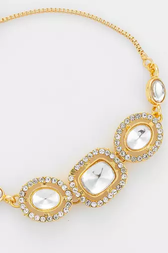 classic white kundan bracelet
