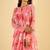 Women's blush pink printed tiered kurta set