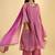 Women's orchid pink striped kurta set with dupatta