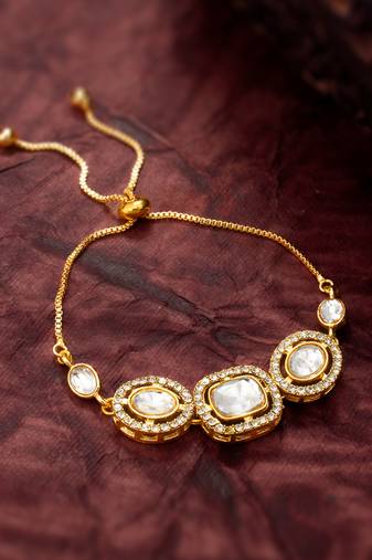 classic white kundan bracelet